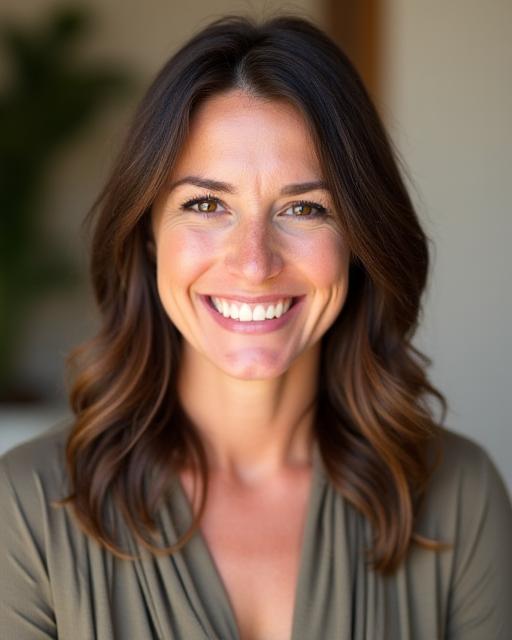A warm and professional headshot of Elara Vance, founder of Hearth & Haven Studio